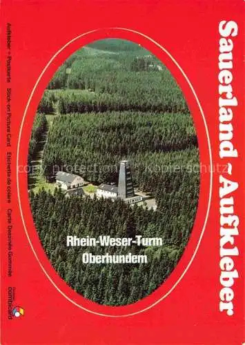 AK / Ansichtskarte Oberhundem Rhein Weser Turm Fliegeraufnahme