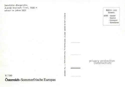 AK / Ansichtskarte Steinach Brenner Tirol AT Sennhuette Bergeralm