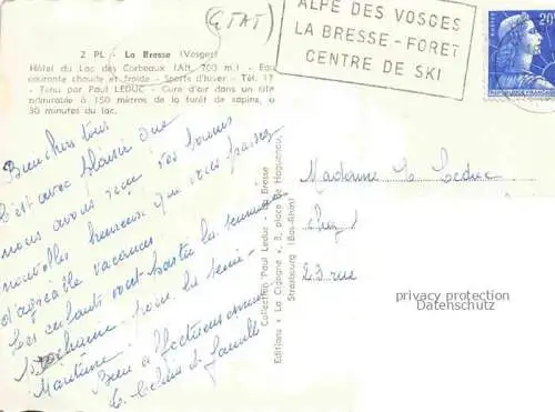 AK / Ansichtskarte La_Bresse_88_Vosges Hotel du Lac des Corbeaux 