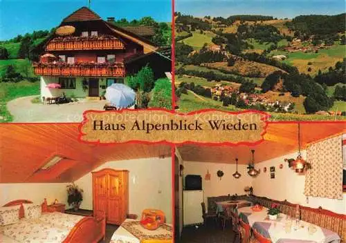 AK / Ansichtskarte Wieden  Schwarzwald BW Haus Alpenblick Zimmer Gaststube Panorama