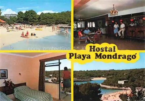 AK / Ansichtskarte Cala Mondrago Mallorca ES Hostal Playa Mondrago Strand Bar Zimmer Panorama