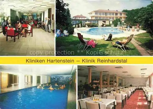 AK / Ansichtskarte Reinhardshausen Bad Wildungen Kliniken Hartenstein und Reinhardstal Pool Hallenbad Speisesaal