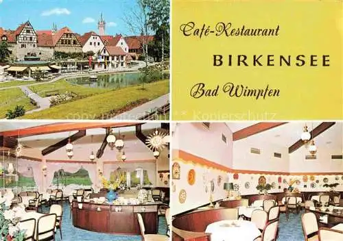 AK / Ansichtskarte Bad Wimpfen Neckar Ortspartie Cafe Restaurant Birkensee Gastraeume