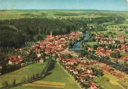 AK / Ansichtskarte Wolfratshausen Bad Toelz Bayern Fliegeraufnahme mit Loisach