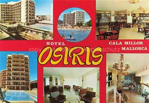AK / Ansichtskarte CALA MILLOR Mallorca ES Hotel Osiris Strand Schwimmbad Foyer Speisesaal