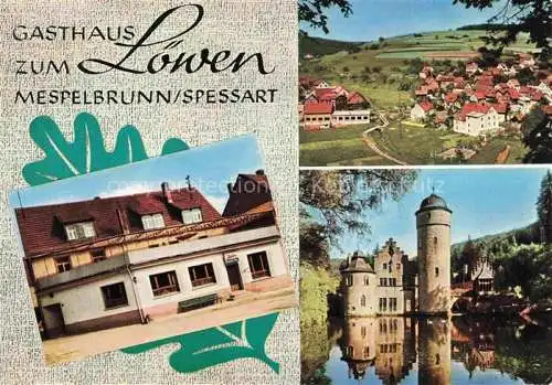 AK / Ansichtskarte Mespelbrunn Gasthaus Zum Loewen Panorama Wasserburg