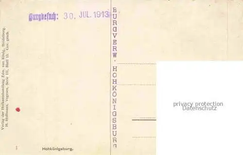 AK / Ansichtskarte Hohkoenigsburg_Haut Koenigsbourg Ansicht Hohkoenigsburg
