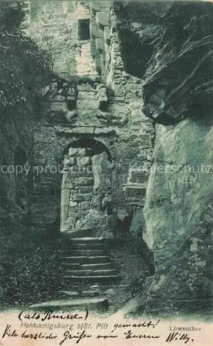 AK / Ansichtskarte Hohkoenigsburg_Haut Koenigsbourg Loewenthor Hohkoenigsburg