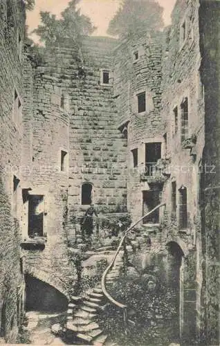 AK / Ansichtskarte Hohkoenigsburg_Haut Koenigsbourg Burghof Hohkoenigsburg