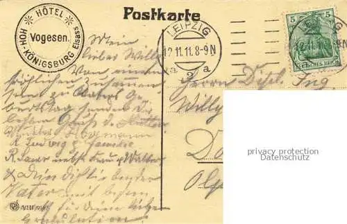 AK / Ansichtskarte Hohkoenigsburg_Haut Koenigsbourg Aufgang zum Bollwerk Hohkoenigsburg