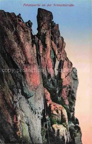 AK / Ansichtskarte La_Schlucht_1150m_Gerardmer_88_Vosges Felsenpartie an der Schluchtstrasse 