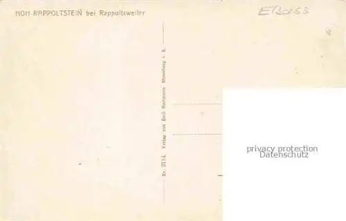 AK / Ansichtskarte Rappoltsweiler_Elsass_Ribeauville_68_Haut Rhin Hoh Rappoltstein 