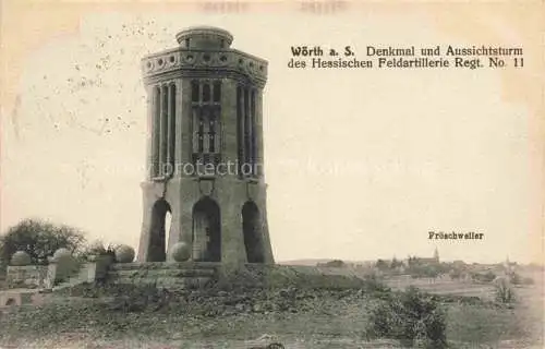 AK / Ansichtskarte Woerth__Sauer_Froeschweiler_Foeschwiller_67_ Bas Rhin Denkmal und Aussichtsturm des Hess Feldartillerie Regt No 11 