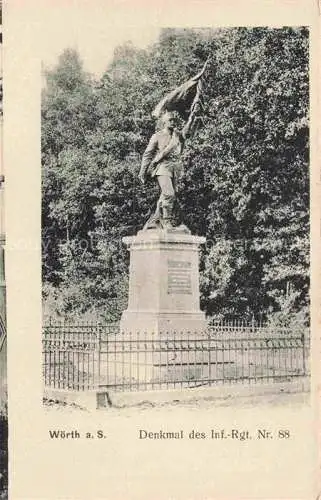 AK / Ansichtskarte Woerth__Sauer_Froeschweiler_Foeschwiller_67_ Bas Rhin Denkmal des Inf Rgts Nr 88 
