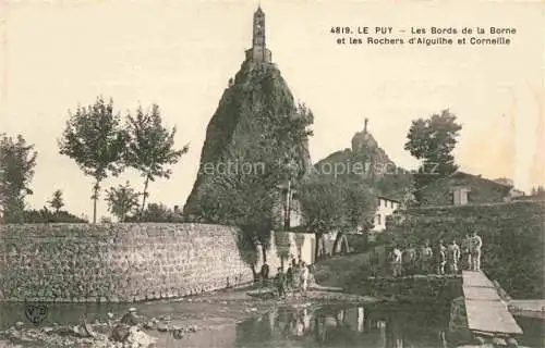 AK / Ansichtskarte LE_PUY__en Velay_43_Haute Loire Les Bords de la Borne et les Rochers d Aiguilhe et Corneille 