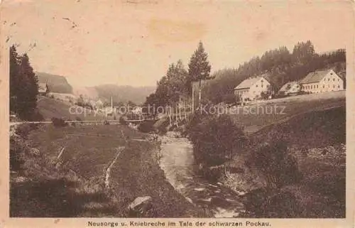 AK / Ansichtskarte Neusorge Marienberg Erzgebirge Sachsen und Kniebreche im Tale der schwarzen Pockau