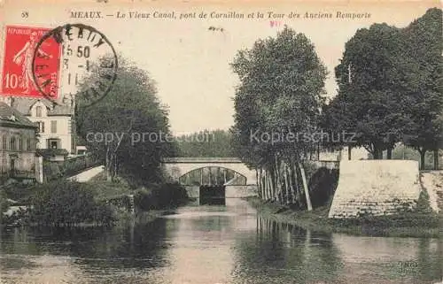 AK / Ansichtskarte MEAUX_77_Seine et Marne Le Vieux Canal pont de Cornillon et la Tour des Anciens Remparts 