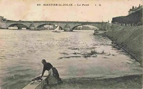 AK / Ansichtskarte MANTES LA JOLIE_Mantes sur Seine_78_Yvelines Le Pont 