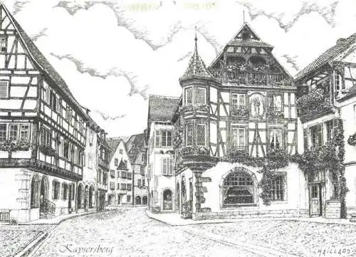 AK / Ansichtskarte Kaysersberg_Kaisersberg_Alsace_68_Haut_Rhin Motiv dessin 