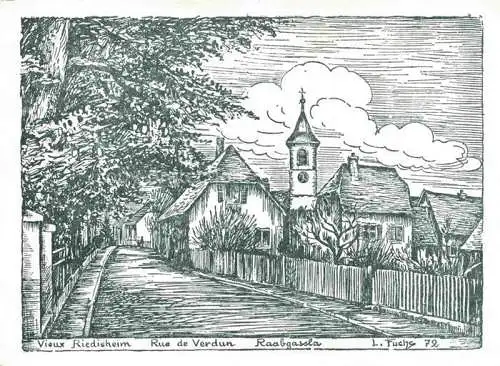 AK / Ansichtskarte Riedisheim_Mulhouse_68_Haut Rhin Rue de Verdun Raabgassla Dessin 