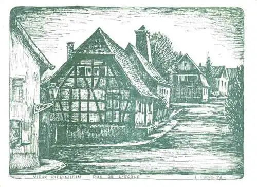 AK / Ansichtskarte Riedisheim_Mulhouse_68_Haut Rhin Rue de l Ecole Dessin 