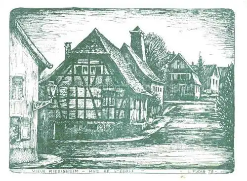 AK / Ansichtskarte Riedisheim_Mulhouse_68_Haut Rhin Rue de l Ecole Dessin 