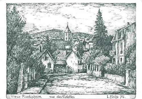 AK / Ansichtskarte Riedisheim_Mulhouse_68_Haut Rhin Rue des Violettes Dessin 