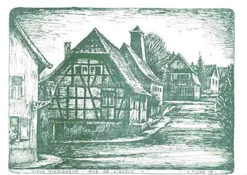 AK / Ansichtskarte Riedisheim_Mulhouse_68_Haut Rhin Rue de l Ecole Dessin 