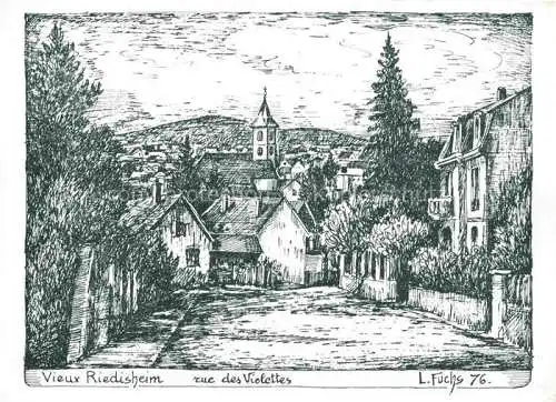 AK / Ansichtskarte Riedisheim_Mulhouse_68_Haut Rhin Rue des Violettes Dessin 