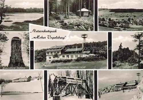 AK / Ansichtskarte Schotten Hessen Naturschutzpark Hoher Vogelsberg Forellenteich Bismarckturm Taufstein Berggasthaus Hoherodskopf Niddaquelle Breungeshain