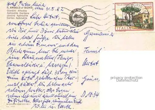 AK / Ansichtskarte San Angelo Ischia IT Giardini Afrodite Fliegeraufnahme