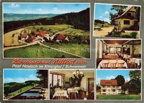 AK / Ansichtskarte Haslach Kinzigtal Fliegeraufnahme Hoehengasthaus Nillhof Gastraeume Terrasse