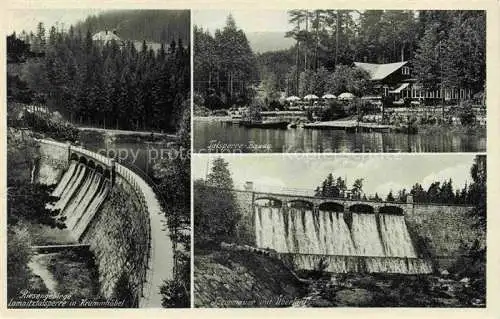 AK / Ansichtskarte Krummhuebel Karpacz Riesengebirge PL Lamnitztalsperre Staumauer Baude am See