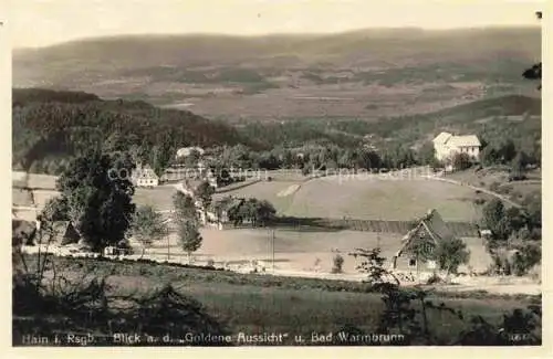 AK / Ansichtskarte Hain  Giersdorf Riesengebirge Podgorzy PL Panorama Blick auf Goldene Aussicht und Bad Warmbrunn