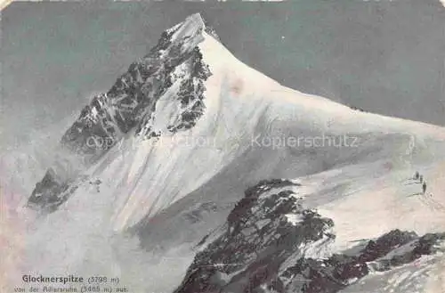 AK / Ansichtskarte Glocknerspitze Grossglockner 3798m Kaernten AT von der Adlersruhe aus gesehen Gebirgspanorama