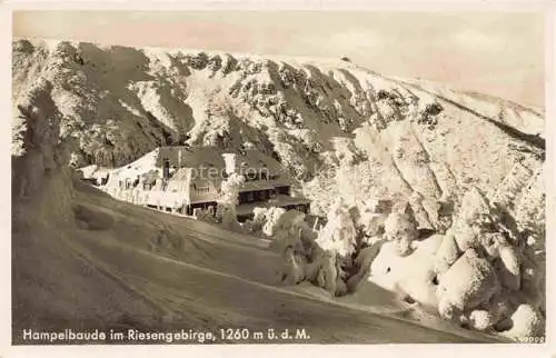 AK / Ansichtskarte Brueckenberg Krummhuebel Riesengebirge PL Hampelbaude im Winter