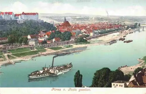 AK / Ansichtskarte Pirna Elbe Panorama Blick von Posta gesehen