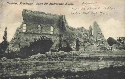 AK / Ansichtskarte Dontrien_REIMS_51_Marne Ruine der gesprengten Kirche 