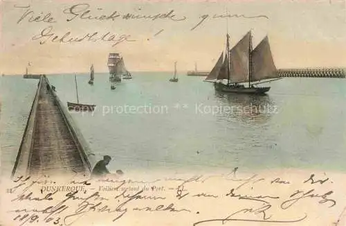 AK / Ansichtskarte DUNKERQUE_Duenkirchen_59_Nord Voiliers sortant du port 