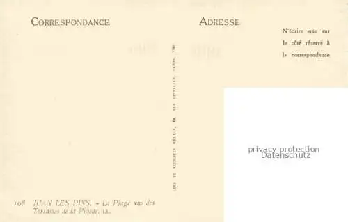 AK / Ansichtskarte JUAN LES PINS_Antibes_06_Alpes Maritimes La plage vue des Terrasses de la Pinede 