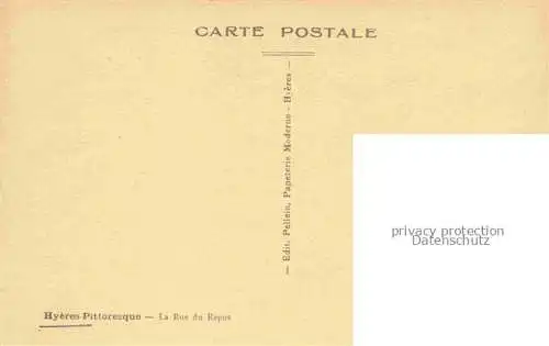 AK / Ansichtskarte HYERES les Palmiers_HYERES les Salins_83_Var Rue du Repos 