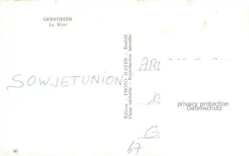 AK / Ansichtskarte Gerstheim_Selestat Erstein_67_Bas Rhin Aux bords du Rhin 