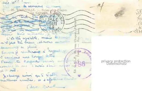 AK / Ansichtskarte TROUVILLE_ SUR MER_14_Calvados La Reine des Plages vue generale et le Calvaire 