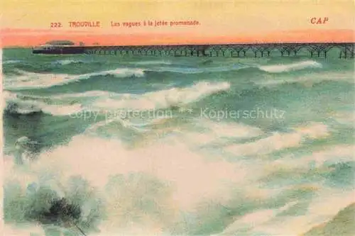 AK / Ansichtskarte TROUVILLE_ SUR MER_14_Calvados Les vagues a la jetee promenade