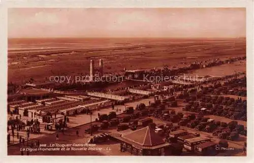 AK / Ansichtskarte LE_TOUQUET PARIS PLAGE_62_Pas de Calais La Digue Promenade et la nouvelle piscine vue aerienne 