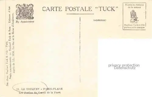 AK / Ansichtskarte LE_TOUQUET PARIS PLAGE_62_Pas de Calais Les jardins du Casino de la Foret Carte postale Tuck 