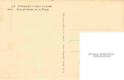 AK / Ansichtskarte LE_TOUQUET PARIS PLAGE_62_Pas de Calais Vue generale de la plage 