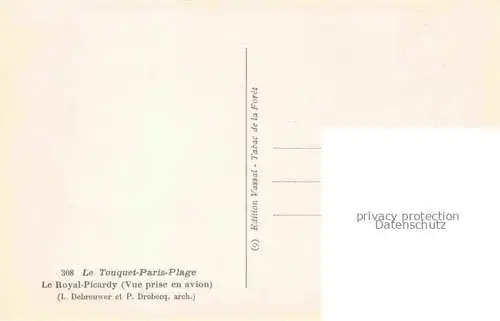 AK / Ansichtskarte LE_TOUQUET PARIS PLAGE_62_Pas de Calais Le Royal Picardy Hotel vue prise en avion 