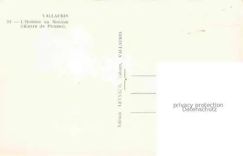 AK / Ansichtskarte Vallauris_GRASSE_06_Alpes Maritimes Homme au Mouton oeuvre de Picasso 