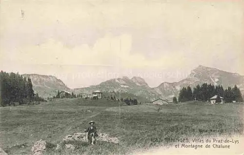 AK / Ansichtskarte Taninges_Bonneville_74_Haute Savoie Villas du Praz de Lys et Montagne de Chalune 